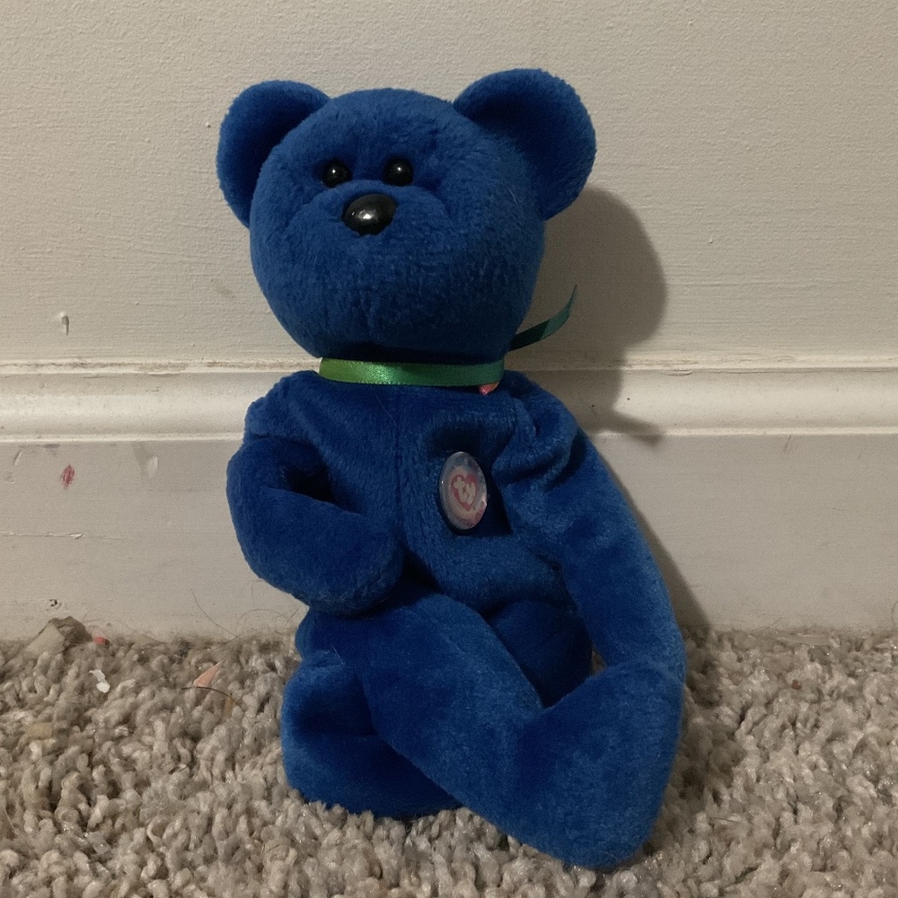 Blue small Beanie Babies teddy bear - Picture 12 of 17